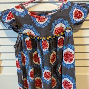 Girls flower cotton smock dress